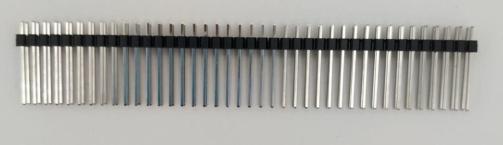 Double rangée de connecteurs mâles  de 19 mm de long