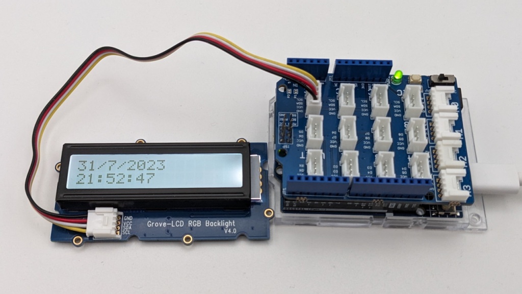 Affichage de la date et de l'heure sur le module Grove LCD